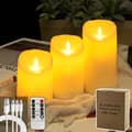 3/5-pack flameless LED tea lights with remote control and timer, flickering lights for Halloween, party and table decoration 3PCS