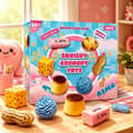 6 st Squishy Leksaker, Mjuka Klämleksaker med Långsam Återgång, Smör, Jordnötssmör, Pudding och Ostkräm