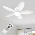 Quiet Ceiling Fan with Light, 65/88/100 cm Flush Mount, Ceiling Fan with Lighting and Remote Control