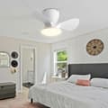 Miniatyrbild 5 av 7: Ceiling fan with LED lighting 24 W, 6 speeds, 3 ABS blades, silent with remote control and wall switch for bedroom Multicolor 61cm-Wall Control