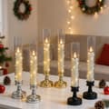Miniatyrbild 5 av 6: 4-pack flameless LED candles with remote control and timer, flickering flame and integrated star string lights for home and party Multicolor Without Remote Control