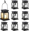 1/4/8-pack Solar Powered Hanging Lanterns with LED Light Effect, Warm White Lighting for Garden, Patio, Trees, and Camping 8-PACK