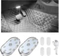 2/4-pakning trådløs LED-belysning for bil, USB-oppladbar kupébelysning White 2pcs