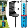 Rain gauge for garden, tall model with adjustable height, ground spike and large clear numbers for lawn