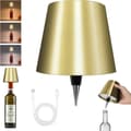 Flask Lamp with LED, Dimmable Table Lamp for Wine & Whiskey Bottles, Wireless & Rechargeable