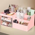 Makeup opbevaringsboks med skuffer, skrivebordsopbevaring til makeup, børster, parfume og hudpleje