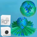 Steampunk Fidget Leksak Stressboll – Sensorisk Antistressleksak 3D-printad Blue-green