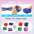 Miniatyrbild 6 av 6: 1/4-pack Fidget Cube Squishy Leksaker, Kläm Stressbollar för Barn, Vuxna Multicolor 4Pack