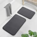 Badeværelsesmåtter 2-pak i Memory Foam, Bløde og Absorberende, Hurtigtørrende og Skridsikre, 80×50 + 60×40 cm Dark Grey 40x60cm+50x80cm