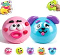 2 kpl Smushers Squishy-Curiosities Smushers Koiran Kasvojen Vaihto Squishy Fidget -leluja Pink&blue
