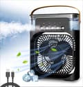 Mini klimaanleggvifte – Bordvifte med 3 hastigheter, 3 spraymoduser, LED-lys og timer, USB-kjøler for hjemmet