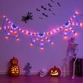 Halloween Spindelnetslys 1,8 m LED-lyskæde 70 LED Batteri/USB med Timer til Indendørs og Udendørs Dekoration