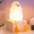 Sød And Natlampe LED, Børnelampe Dæmpbar Sengelampe Genopladelig USB Timer Gave Warm Light