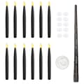 12 Pcs Black Floating LED Candles with Wand or Remote Control, Magical Hanging Lights for Halloween B