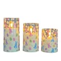 3-Pack LED Flameless Candles - Easter Decoration with Rabbit & Easter Egg, Electric Candles for Home & Party