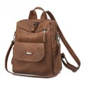 Women's PU Leather Backpack, Small Handbag and Shoulder Bag, Waterproof Backpack for Shopping and Travel Caramel
