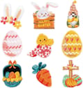 Easter Fabric Patches 9-Pack - Embroidered Iron-On Easter Patches for Clothes Bags DIY Easter Decorations Kids