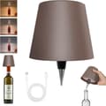 Flask Lamp with LED, Dimmable Table Lamp for Wine & Whiskey Bottles, Wireless & Rechargeable