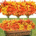 6-pakke kunstige planter – UV-resistente eukalyptus & morgenfrueblomster til efterårsdekorationer, bryllup, have