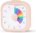 Visuell Timer 60 Minutter, Nedtellingstimer med Regnbuedesign, Stille Timer for Klasserom, Studier, Kontor og Kjøkken Pink