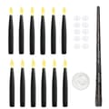12 Pcs Black Floating LED Candles with Wand or Remote Control, Magical Hanging Lights for Halloween A