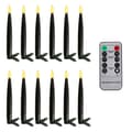 12 Pcs Black Floating LED Candles with Wand or Remote Control, Magical Hanging Lights for Halloween G