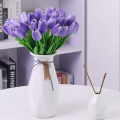 Miniatyrbillede 3 af 5: Lilla-10 kunstige blomster tulipaner kunstige blomster latex materi