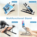 Miniatyrbillede 5 af 5: Bærbar computer stand – Sort, foldbar bærbar computer stand til at hæve 6 justerbare