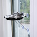 Miniatyrbillede 2 af 5: Kattevindueshammock med sugekop til kæledyr grå