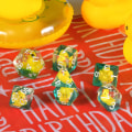 Miniatyrbillede 5 af 5: 7 stykker ande terning polyhedral & RPG terning DND terning sæt med and inde i polyhedral roll play spil D20 terning fangehuller og drage terning