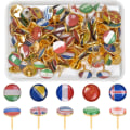 Miniatyrbillede 1 af 5: 100 stk. dekorative trykknapper, 10mm nationale flag trykknapper, kork