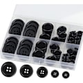 Miniatyrbillede 1 af 3: 200 stk. runde knapper i harpiks med opbevaring
