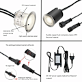 Miniatyrbilde 4 av 5: Set med 16 utendørs LED-innfelte spotlights, IP67 vanntett, Ø 32m