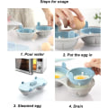 Miniatyrbilde 3 av 5: 1 stk. Dobbel kopp eggkoker (oransje), mikrobølgeovn eggkoker, mikrobølgeovn eggkoker, for raskt å tilberede perfekte og næringsrike dampede egg