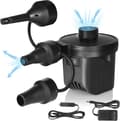 Elektrisk pump, luftpump inflator/deflator med 3 munstycken, hem El