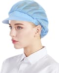 3-pack kockbaskrar i mesh - blå, unisex köksmössor med mesh, arbets