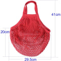Miniatyrbilde 2 av 5: 3 stk (svart + beige + rød) bomull handleposer mesh handlepose