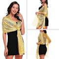 Miniatyrbillede 2 af 4: (Guld) Sequin Shawl Tørklæde til Kvinder Funklende Metallisk Håndklæde med