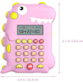 Miniatyrbilde 4 av 5: Barnekalkulator, Rosa Dinosaur Shape Kalkulator, Matematikkspill Smart