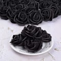 Miniatyrbillede 2 af 5: 100 stk. (sorte) Kunstige sorte roser blomsterhoved hvid dekoration
