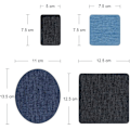 Miniatyrbilde 2 av 4: Anpro 30stk Denim Patches Blå Oval Stryke-på Stoff Patch, Klær