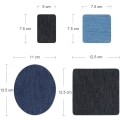 Miniatyrbillede 2 af 4: Anpro 30stk Denim Patches Blå Oval Stryge-på Stof Patch, Tøj
