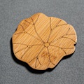 Miniatyrbild 2 av 3: Lotus blad Bambu vatten Lotus underlägg Trä rund matbord c