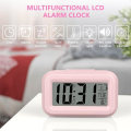 Miniatyrbild 2 av 5: (Rosa) Batteridriven digital väckarklocka, LED digital väckarklocka, stor display med temperatur datum klocka för hemmakontor