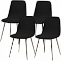 Miniatyrbild 1 av 5: Svart stretchig skandinavisk stolöverdrag set om 4 moderna matstolar