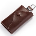 Miniatyrbillede 1 af 5: Læder nøgleholder (brun), pung, læder nøgleholder, læder nøgleholder pung med bilnøgleholder, seks kroge etui med kortholder