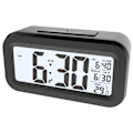 Miniatyrbild 1 av 3: 1 st svart digital väckarklocka morgon väckarklocka, tyst batteri