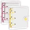 Miniatyrbillede 1 af 5: Transparent notesbog, ringbind, 2 sæt mini ringbind 3 ring