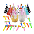 Miniatyrbilde 5 av 5: Bursdagshatt, 25 stk bursdagshattsett for barn, fancy briller, banner