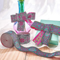 Miniatyrbillede 5 af 5: 7m 33mm Vintage Jacquard Bånd Broderet Vævet Båndstof T
